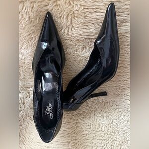 Club COUTURE - Black Patent Pointed-Toe Stiletto Pumps